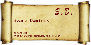 Svarz Dominik névjegykártya